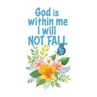 God is within me I will not fall vector