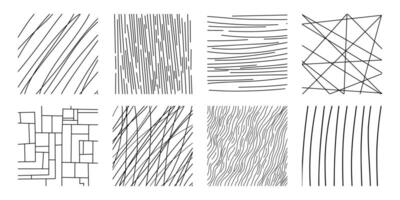 Set abstract pattern of black lines on a white background. Hand drawn illustration. lines different lengths and randomly spaced, Background abstract vector
