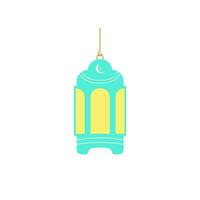 Blue lantern with moon star and yellow light for your islamic design. Ramadan element. Islamic element vector