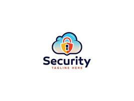 Cloud-Based Security Logo Designs, Protecting Data in the Digital Sky vector