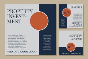 modern social media post templates with property investment sample text vector