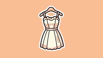 Charming Cream Dress Animation Loop in Elegant 4K Design video