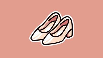 Elegant White High-Heel Shoes Animation Loop in 4K Resolution video