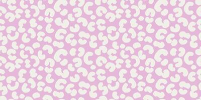 Pastel seamless leopard print pattern with white spots, organic shapes on a soft pink background. Bold, modern, and trendy design ideas for textiles, fashion, creative branding projects. vector