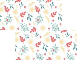 pattern with flowers, branches and leaves vector