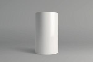 White cylinder on a gray gradient background vector