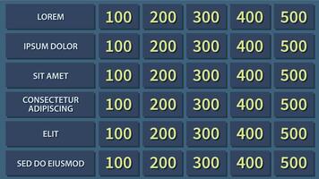 Game Show Style Board with Categories vector