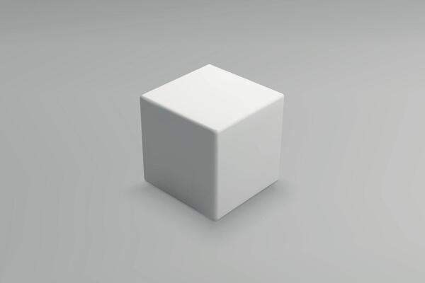3d white cube
