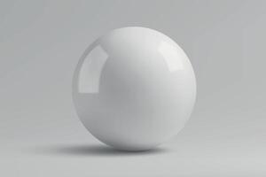 3d White sphere on a gray gradient background vector