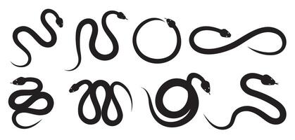 Snake silhouette set. Snake icon for chinese new year decoration. vector