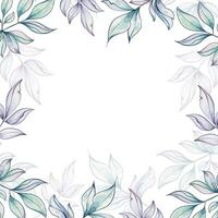 Soft hues of watercolor leaves elegantly surround a blank space, inviting creativity and conveying a sense of calm and connection to nature vector