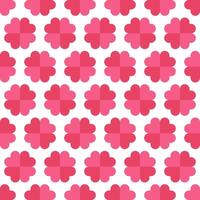 Abstract Seamless pattern with simple pink hearts grouped like flowers. Template for Valentine holiday design vector
