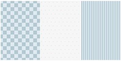 A set of cute simple patterns for a boy in blue colors vector