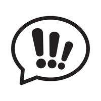 Speech bubble with exclamation mark icon. Exclamation sign, important mark icon, warning speech bubble. vector
