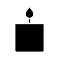 Black candle icon silhouette. Concept of memory, mourning, and hope. vector