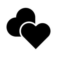 Two overlapping heart icons. Concept of love, romance, and relationship. vector