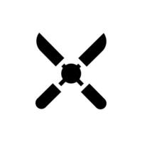 Ceiling fan icon silhouette. Concept of ventilation, cooling, and air circulation. vector