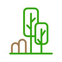 Green tree and bush icon. Concept of nature, ecology, and environment. vector