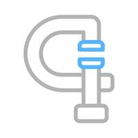 C clamp tool icon. Concept of pressure, compression, and restriction. vector