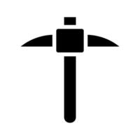 Pickaxe silhouette icon. Concept of mining, excavation, and construction. vector