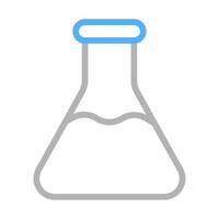 Erlenmeyer flask with liquid. Concept of chemistry, science, and experiment. vector