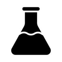 Erlenmeyer flask icon. Concept of chemistry, science, and experimentation. vector
