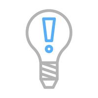 Lightbulb with exclamation mark icon. Concept of idea, solution, and innovation. vector