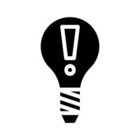 Exclamation mark in light bulb icon. Concept of idea, solution, and innovation. vector