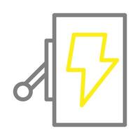 Electric power switch with lightning bolt symbol. Concept of energy, electricity, and power. vector