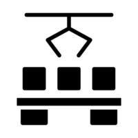 Robotic arm lifting boxes in a factory. Concept of automation, industry, and technology. vector