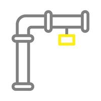 Pipeline with tag. Concept of industry, maintenance, and supply. vector