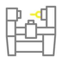 CNC machine icon. Concept of automation, precision, and industrial manufacturing. vector