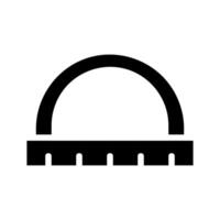 Protractor icon, concept of measurement, geometry, and mathematics. vector