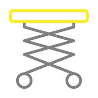 Scissor lift platform icon. Concept of construction and work at height. vector