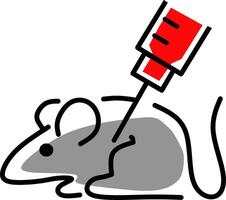 Guinea pig laboratory rat injected by drug inside syringe. Fit for science project proposal. vector