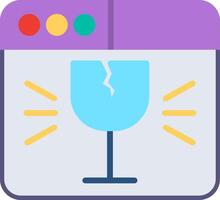 Fragile Flat Illustration Icon Design vector