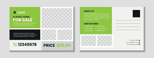 House Listing Postcard Layout template design vector