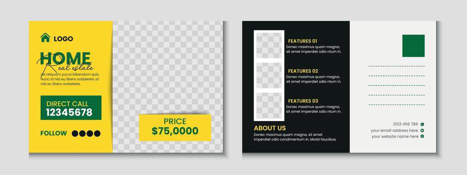 abierto casa tarjeta postal diseño vector