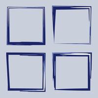Bold square frames with a hand-drawn thick, expressive brushstroke style. Can be incorporated into web design for headers or dividers to enhance visual interest, for digital art compositions. vector