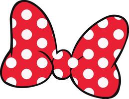 Red ribbon minnie mouse vector
