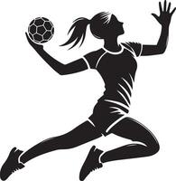 Handball Player Art in Black and White vector