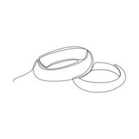 A continuous pattern of two rings. An icon of wedding rings on a white background. Fashionable minimalist illustration. vector