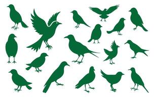 Simple Crow Silhouettes for Nature Illustrations vector