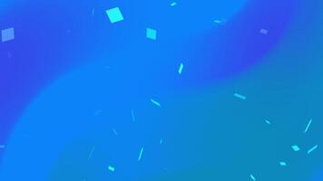Blue background features scattered lightblue rectangular confetti. video