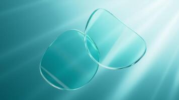 Cyan transparent glass background, 3d rendering. video