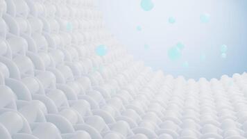 Abstract braided fabric and floating spheres, 3d rendering. video