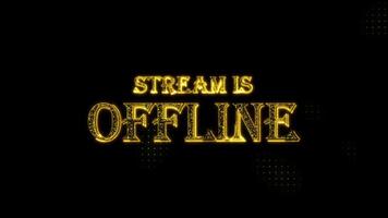 Stream is offline text with particles luxury animation, gold text animation with halftone backgound video