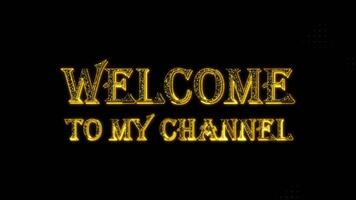 Welcome to my channel greeting text with particles luxury animation, gold text animation with halftone backgound video