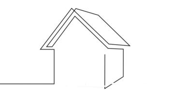 House continuous one line drawn animated . Residential house concept in simple single line style. video