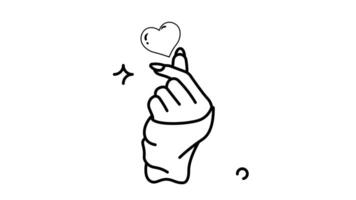 Animated Hand Heart Gesture A Simple Line Art Illustration of Love and Affection video